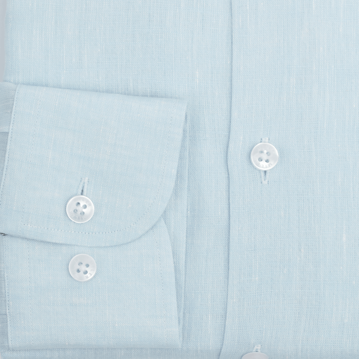 Błękitna koszula lniana button down